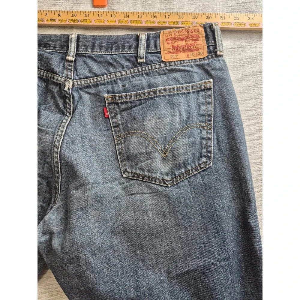 Levis 559 Jeans Mens 40x30 Blue Denim Cotton Relaxed Fit 5 Pockets Straight Leg
